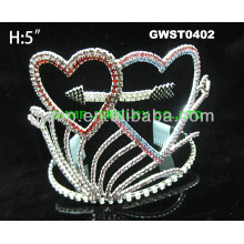 Valentine coração rhinestone tiara coroa-GWST0402